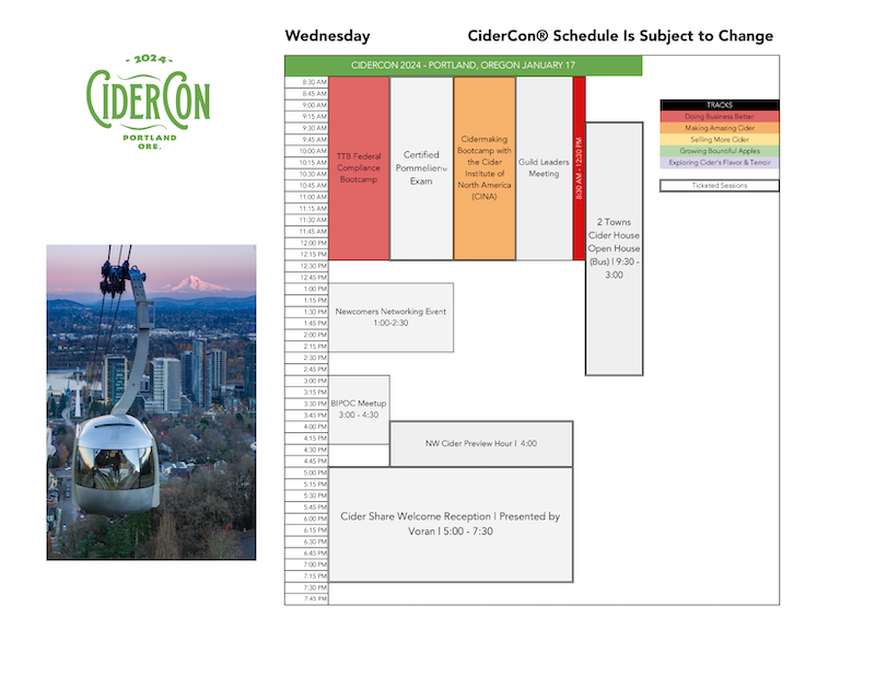 CiderCon 2024 Schedule V0.102 American Cider Association