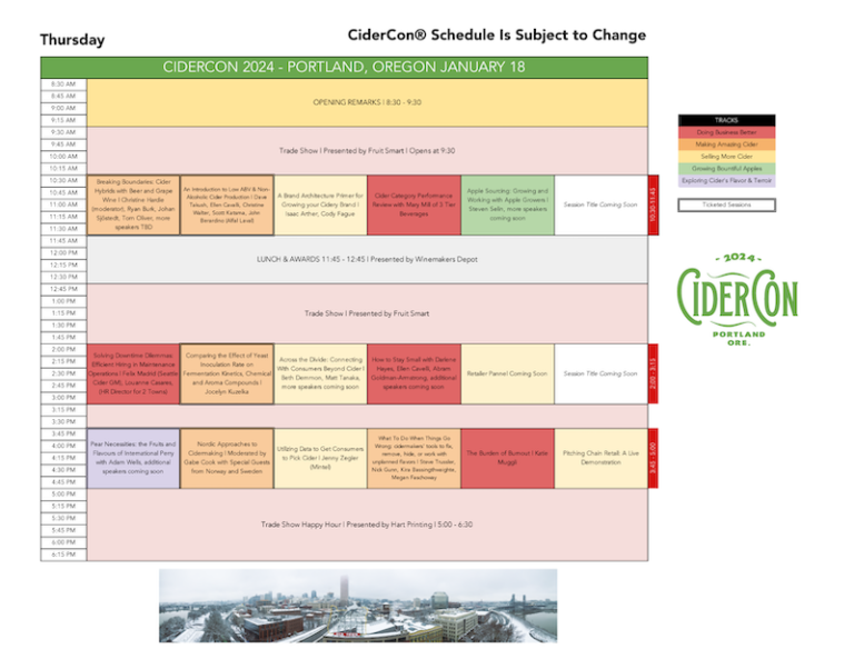 CiderCon 2024 Schedule V0.103 American Cider Association