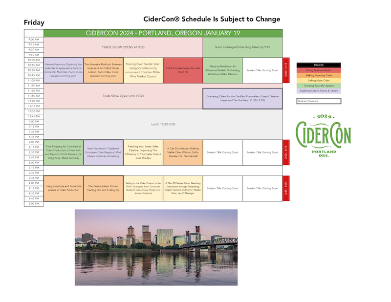 CiderCon 2024 Schedule V0.104 American Cider Association