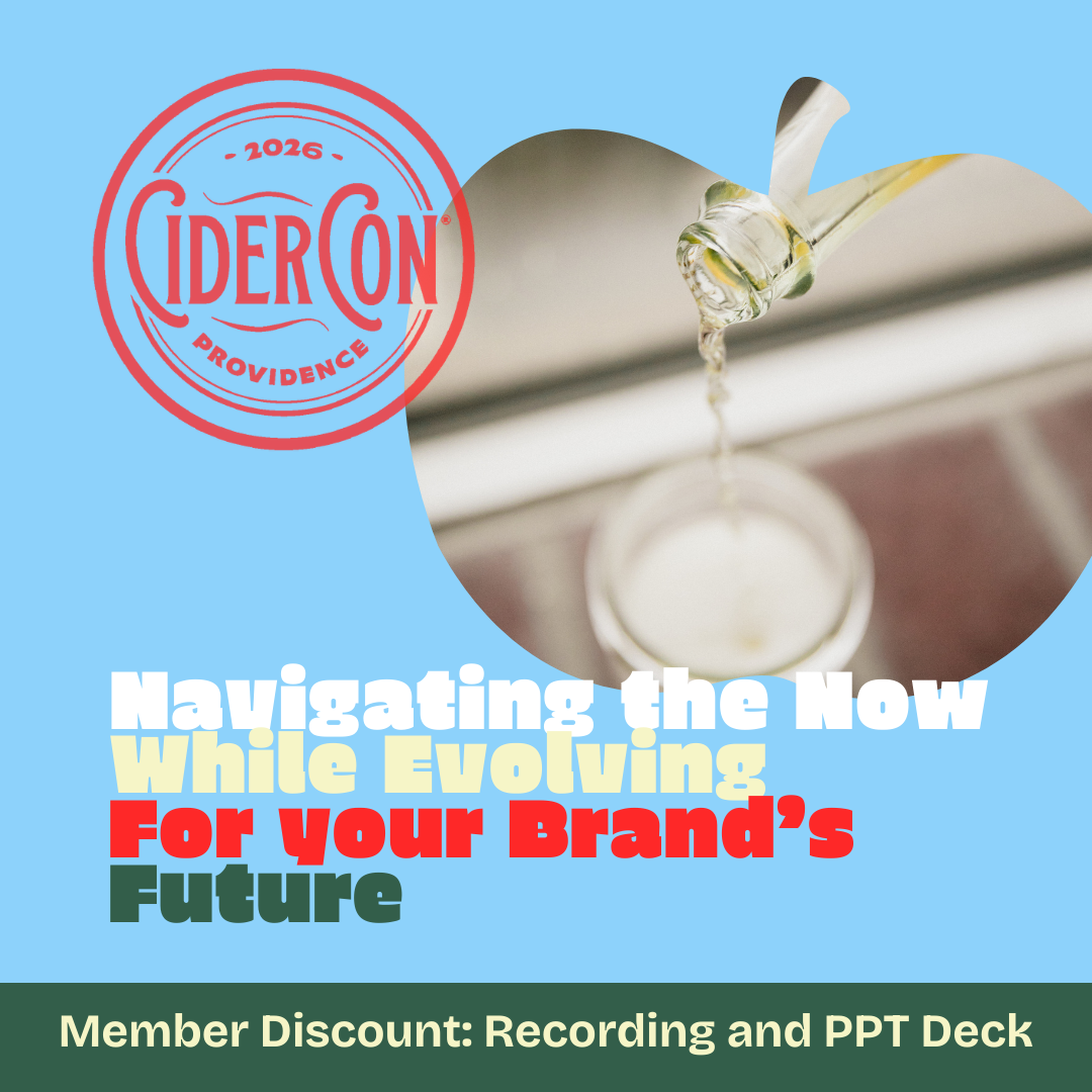 CiderCon 2026 session Navigating the Now While Evolving Your Brand's Future. Member discount and link to recording and PPT deck.